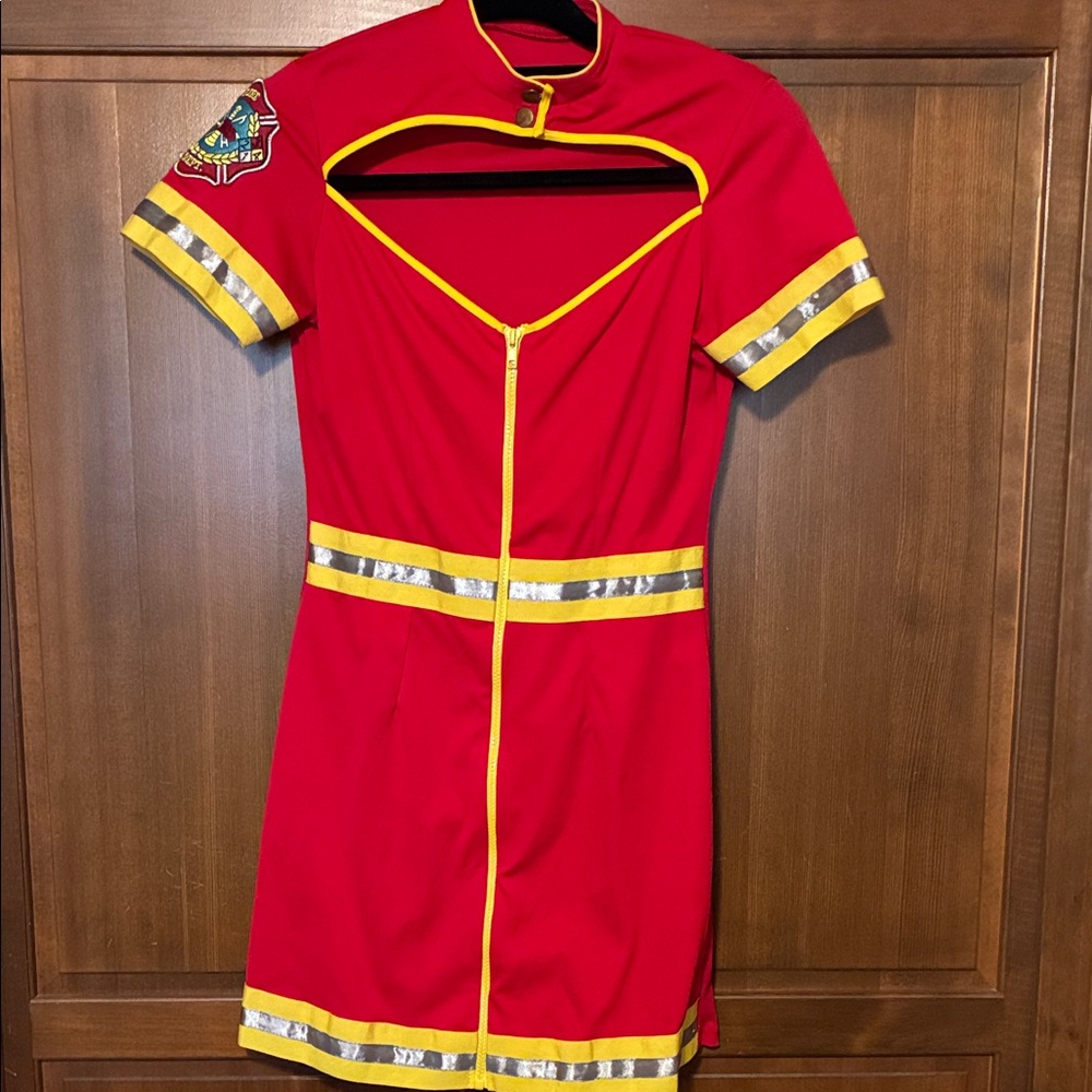 Halloween Costume Party Avenue Red Dress with Yellow Accents